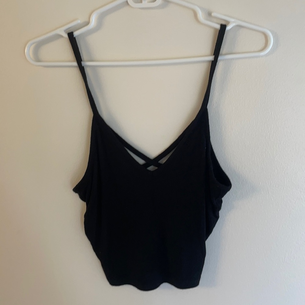 Black Cropped Tank Top